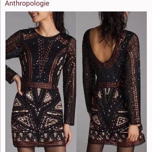 Anthropologie Let me be beaded mini dress